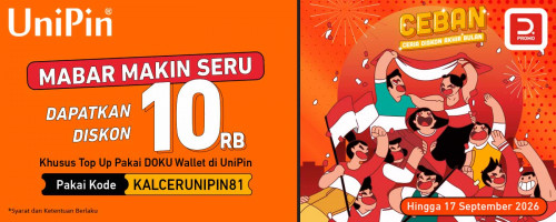 CEBAN LAGI, CEBAN LAGI! 🔥 Top Up UniPin pakai DOKU Wallet, Hmat Rp10.000!